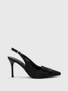 CUCCOO BIZCHIC Commuting Casual Minimalist Closed Toe Thin Heel Women Pumps For Christmas - Black - View 3