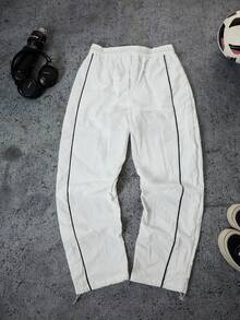 Sport MetroGents Quần thể thao cạp rút họa tiết chữ và tạ cho nam - trắng - Xem 2