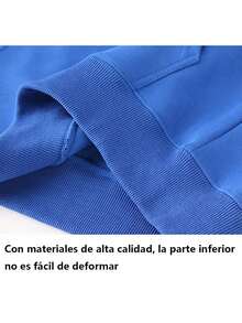 Sudadera con capucha con patrón de Corazón Azul para mujeres - suéter de moda casual, bolsillo canguro - Neblina azul - Ver 7