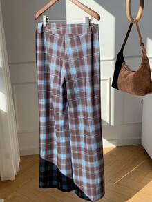 Comfortcana 纯色高腰直筒喇叭裤 - 彩色 - 查看 2