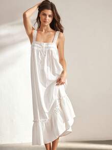 Ocili Women's Solid Color Sleeveless Casual Dress For Summer - White - View 5