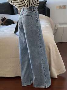 Dazy Tall Women's Loose Street Style Straight Leg Jeans, Casual City Pants - Light Wash - View 3