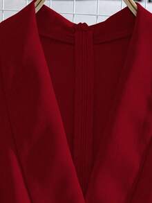 Franclia Elegant Jumpsuit With Belt, Draping Design For Women - Red - View 6