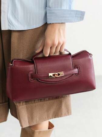 SHECARRY Bolso de hombro tipo baguette de diseño de nicho francés de PU de alta gama, bolso cruzado minimalista de una sola correa para mujer Laura, adecuado para negocios, viajes, compras, citas, fiestas