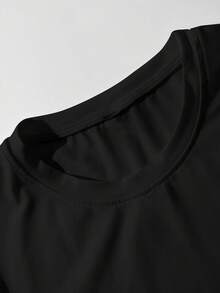 Glimmora 男士休闲动物字母印花T恤，夏季款 - 黑色 - 查看 5