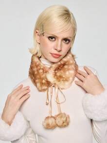 ROMWE Kawaii Women Scarves - Camel - View 2