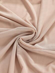 ROMWE Avant Music Festival Sexy Slinky Draped Neck Plunging Neckline Sheer Off Shoulder Women Dress - Camel - View 3