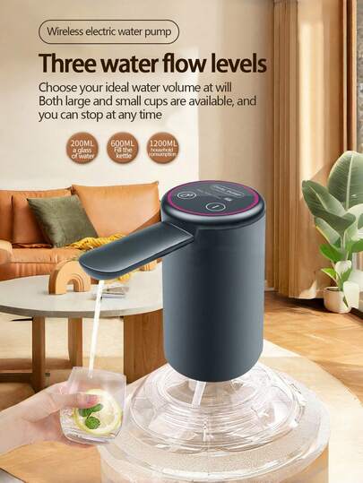 Teckwe Electric Water Dispenser - Portable Household Water Pump, Suitable For Home, Office, And Camping. USB Rechargeable/Plug-In Water Dispenser With A 1200mAh Battery. Easy To Install And Use, Efficient Water Pumping, Lightweight And Portable Design, Leak-Proof Structure To Prevent Overflow, Quiet Operation That Won't Disturb Daily Life,