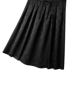 GlowEve CURVE 新款中国风优雅高端A字大码半身裙，秋季款 - 黑色 - 查看 3