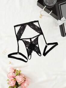 SHEIN 2件套蕾丝肩带性感女士内裤内衣外出