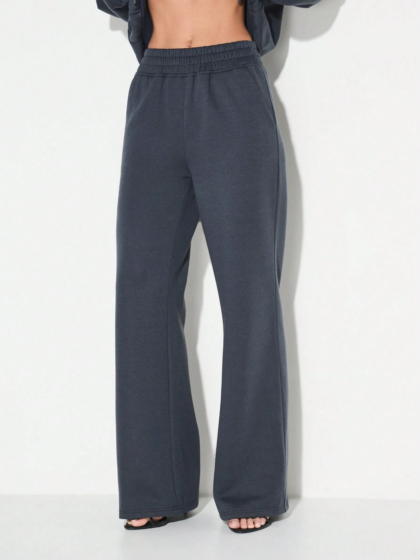 KIZN Charcoal Flared Sweatpants With Elastic Waist