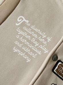 TOKVUE 男士休闲撞色拼布标语和字母印花棒球夹克，秋冬，外出街头穿着棒球长袖拼色夹克，送给朋友、丈夫、男朋友的礼物，男士狂野校队夹克，棒球夹克，男士图案夹克，秋季 - 彩色 - 查看 10