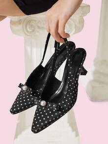 CUCCOO DOLLMOD Pre Pointed Toe Buckle Strap Business Style Women High Heel Pumps - Black - View 8