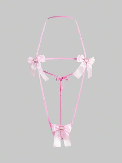 Kawaii Mono de talla grande con corazón, strass y lazo, lindo y sexy