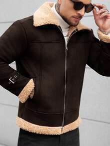 Manfinity CasualCool Men's Fashionable And Versatile Fleece Jacket, Autumn/Winter