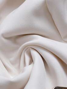 Franclia 女士冬季法式优雅设计圆领披肩领金属扣腰带修身休闲连体裤 - 杏色 - 查看 4