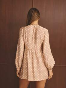 Aralina Vestido mini de salida, de país, de concierto, con botones delanteros a cuadros de estilo boho, para otoño e invierno - Caqui - Ver 2