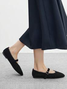 CUCCOO BIZCHIC Women's Casual Versatile Commuting Minimalist Hollow Flats For Christmas - Black - View 4