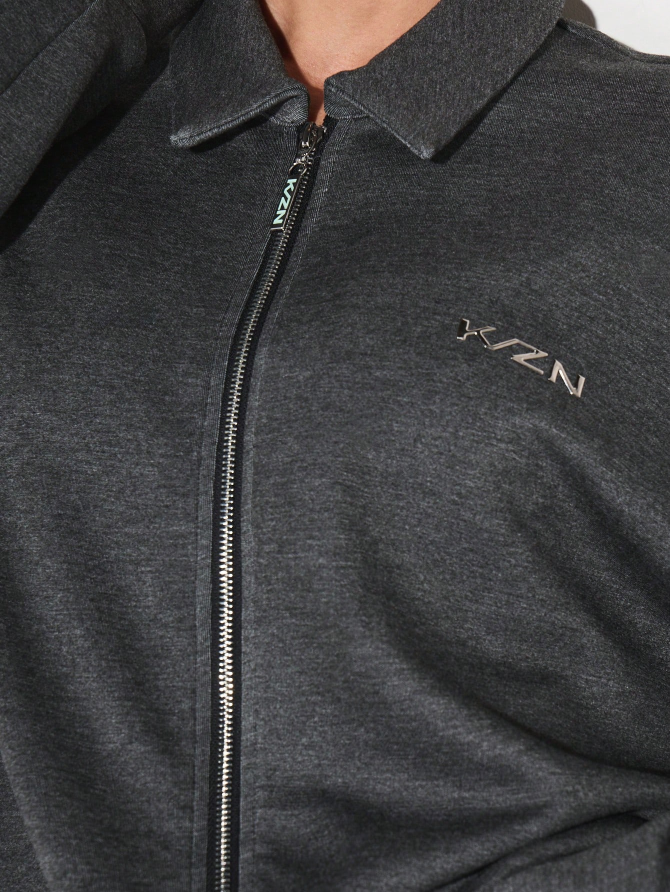 KIZN Oversized Zip Front Sweatshirt Jacket