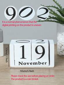 1pc Creative Wooden Calendar Numeric Decor For Living Room, Study, Store, Bar Counter Best Gifts Birthday - Multicolor - View 10
