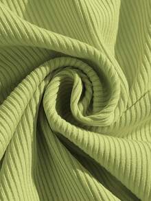 INAWLY Women's Fashion Casual Street Chic Polo Collar Turndown Collar Slim Fit Backless V-Neck Sleeveless Top - Green - View 5