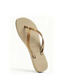 Havaianas 女士休闲日常舒适平底人字拖凉鞋，百搭 - 玫瑰金 - 查看 2