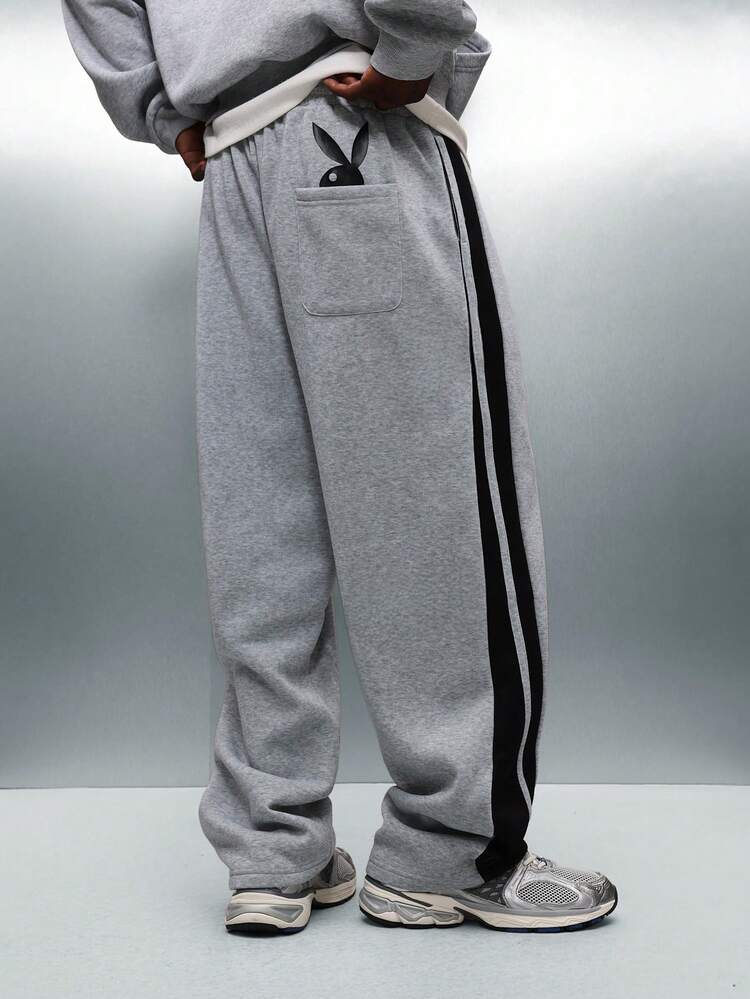 PLAYBOY X SUMWON Drop Crotch Sweatpants With Side Stripes