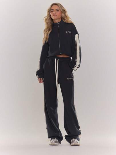 Musera Sport Sweat Stripe Side Sport Joggers Drawstring Bottoms Active Gymwear Fitness Desert Runner Yoga Pilates Daily Casual