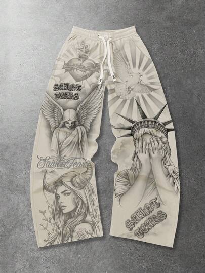 Street Life Pantalon casual à jambes larges pour hommes, pantalon de survêtement pour l'automne/l'hiver