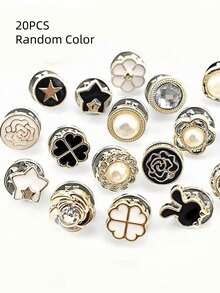 女士衬衫胸针纽扣别针 10 件/20 件/40 件迷你遮盖珐琅翻领别针纽扣毛衣披肩夹用于外套连衣裙装饰，防曝光固定胸针 - 彩色 - 查看 11