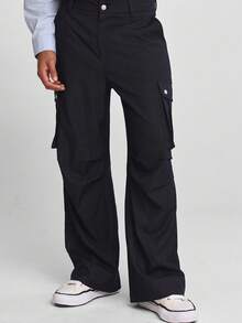 Musero Pantalón de estilo cargo con aspecto de mezclilla, para el armario de primavera y verano - Azul Marino - Ver 3
