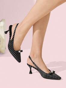 CUCCOO DOLLMOD Pre Pointed Toe Buckle Strap Business Style Women High Heel Pumps - Black - View 3