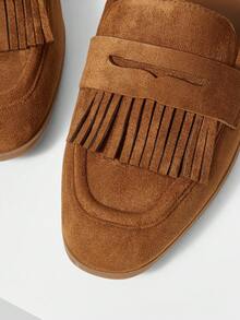 MOTF BAILARINAS CON DETALLE DE FLECOS DE GAMUZA - Marrón - Ver 6