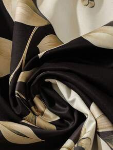 GlowEve CURVE Vestido elegante con cuello en pico, estampado floral y parches para mujer de talla grande - Albaricoque - Ver 5