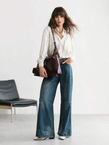 SHECARRY Women's Shoulder Bag Burgundy Large Capacity Casual For Daily