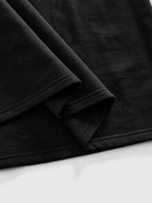 ROMWE MEN Men's Gothic Slogan Print Long Sleeve Sweatshirt - Black - View 6