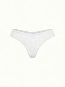 Bonmuse 5 piezas Bragas bikini de encaje sexy para mujer, ropa interior transpirable cómoda de cintura V en múltiples colores - Multicolor - Ver 3