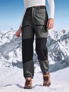 In My Nature Women's Two-Tone Thermal Lined Waterproof Windproof Ankle Cuff Outdoor Pants - Grey - View 10