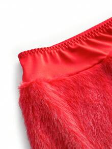 Fantasy Costume Bộ đồ lót 4 món cỡ lớn (Áo ngực có gọng, Quần lọt khe, Chân váy ngắn, Áo choàng) - Đỏ - Xem 10