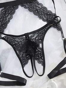 SHEIN 2件套蕾丝肩带性感女士内裤内衣外出