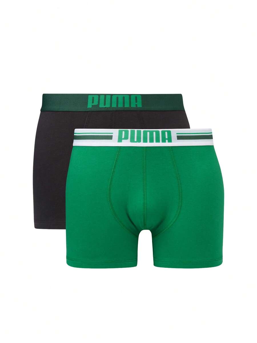 Puma 2 paquete Men's Boxers - Verde - Ver 1
