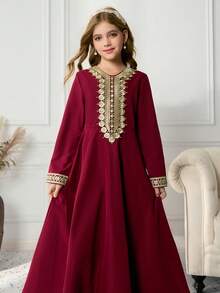 Váy dự tiệc ren thanh lịch cho bé gái tuổi mới lớn - Đỏ - Xem 6