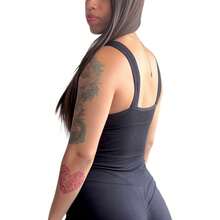 Top Deportivo camiseta deportiva casual con copas sin varillas - negro - Ver 3