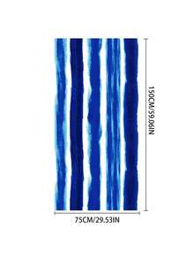 1条特大号浴巾，多种尺寸可选，蓝色、藏青色、粉色、浅灰色，条纹图案，超细纤维印花，柔软吸水，浴室必备，度假必备，沙滩、游泳、泳池、健身房适用，多用途浴巾/沙滩巾 - 藍色 - 查看 9