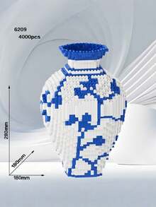 12500片花瓶积木玩具，前台装饰/客厅书房装饰，节日礼物/圣诞夜礼物，圣诞节/万圣节礼物/复活节礼物。