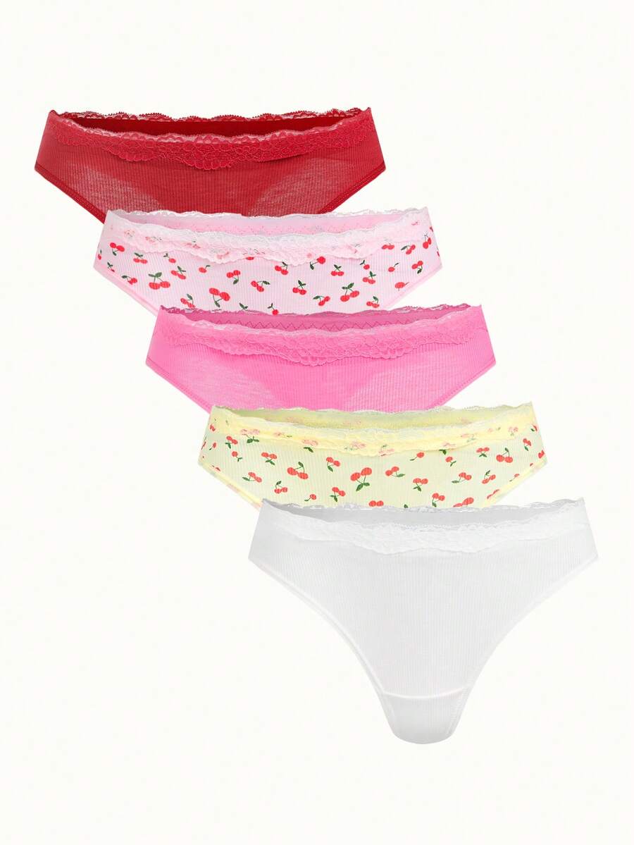 Bonmuse 5条装女士性感可爱低腰丁字裤