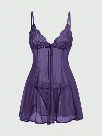 J-Fashion Ensemble robe transparente sexy avec patchwork de dentelle et de maille, style avant-gardiste Y2K avec nœud