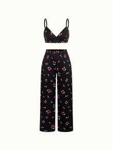 Bonmuse 3件套女士豹纹、心形、樱桃印花舒适内衣套装 - 彩色 - 查看 3