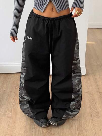 Coolane Women's Winter Concert Rave Festival Going Out Rave Renaissance Fair Graphics Camo Wide Leg Sweatpants