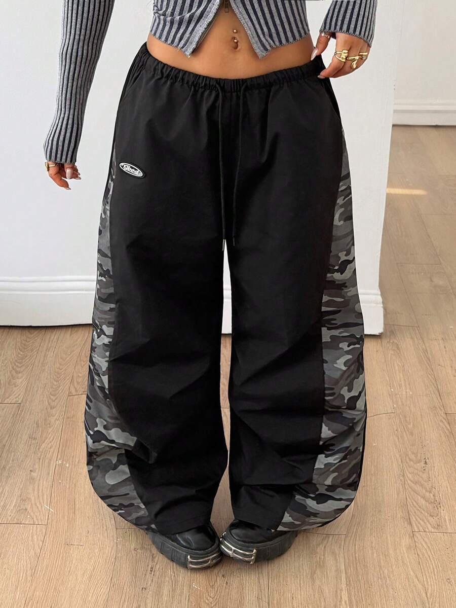 Coolane Women's Winter Concert Rave Festival Going Out Rave Renaissance Fair Graphics Camo Wide Leg Sweatpants - Multicolor - View 1